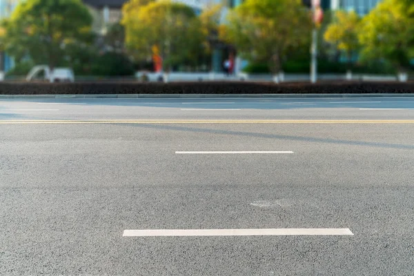 Empty urban road and buildings in China