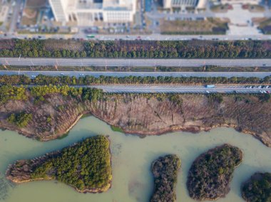 Hava manzarası, ormanlar ve göller