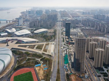 Jianxi 'nin başkenti Nanchang' ın panoramik manzarası