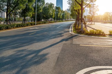 Çin 'deki boş şehir yolu ve binalar