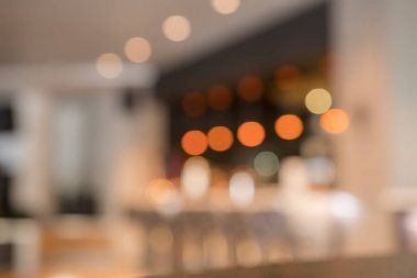 Bokeh ile bir kafe interrior arka plan bulanık görüntü