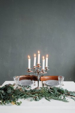 Bir düğün tablo rustik tarzı dekorasyon