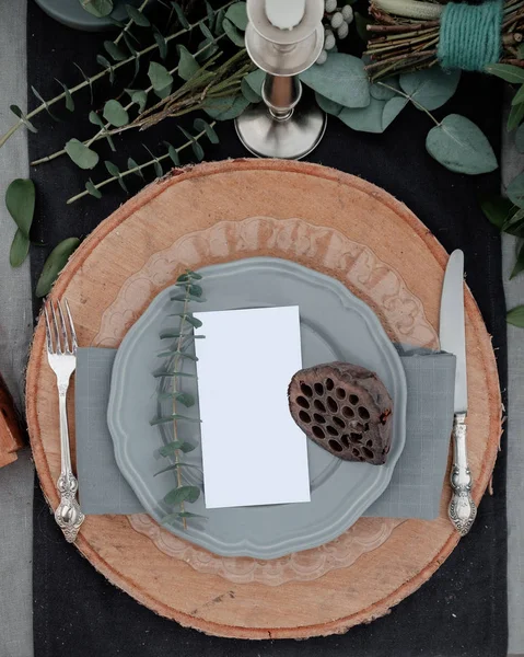 Tablo mockup menü kartı ile hizmet — Stok fotoğraf