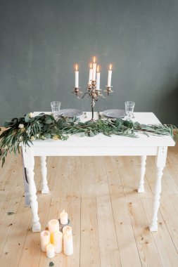 Bir düğün tablo rustik tarzı dekorasyon