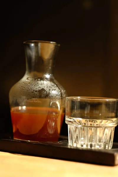 Glass Whiskey Ice Cubes — Stock Photo, Image