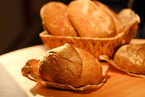 Loafs Fresh Bread Tabletop — Stock Photo, Image