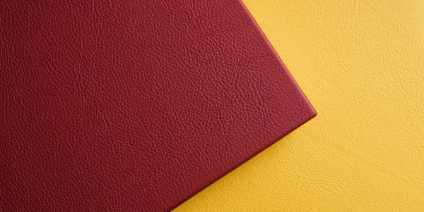 Rote Und Gelbe Textur Lederboxen — Stockfoto