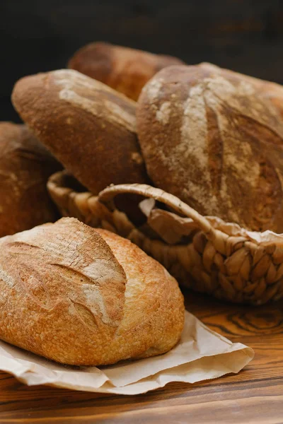 新鲜烘焙面包面包的种类 — 图库照片
