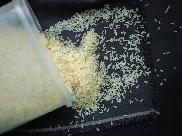 Close View Rice Scattered Table — Stock Photo, Image