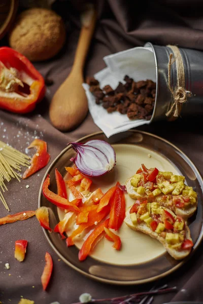 Tacos Mexicanos Con Variedad Aperitivos Mesa — Foto de Stock