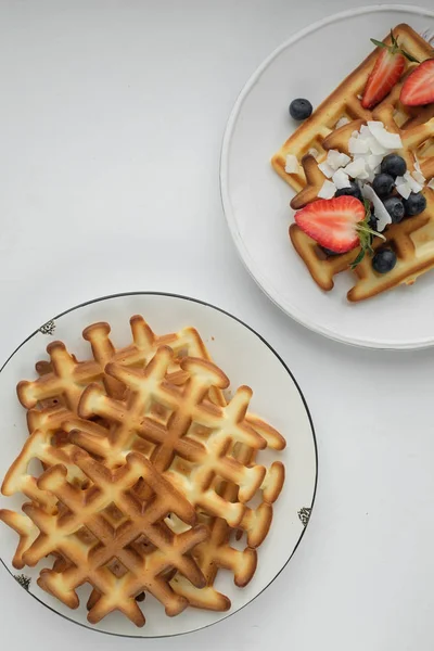 Tasty Waffles Fresh Berries — Stock Photo, Image