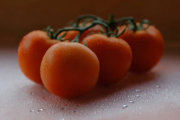 Vue Rapprochée Des Tomates Sur Branche — Photo