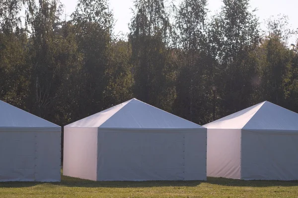 Leere Marktstände Outdoor Markt — Stockfoto