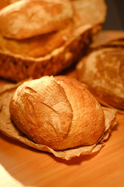 Variety Fresh Baked Bread Loaves — Stock Photo, Image