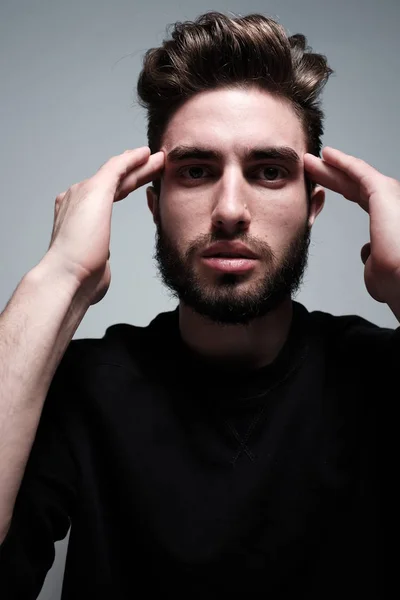 Retrato Belo Jovem Estressado — Fotografia de Stock