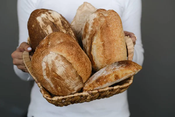 Variety Fresh Baked Bread Loaves — Stock Photo, Image