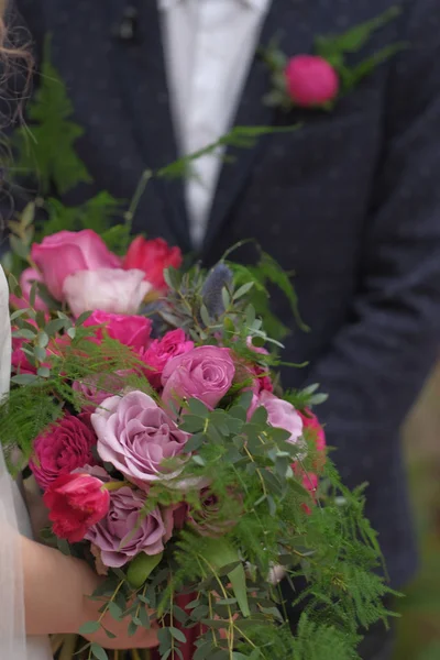 Рожевий Весільний Букет Крупним Планом — стокове фото