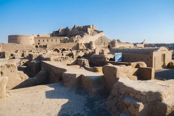 Landscape View World Largest Adobe Arg Bam Ruin Ancient Persian Стоковая Картинка