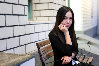 Genç ve güzel iş kadını Asyalı 'nın portresi
