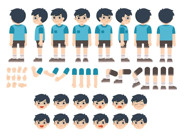 Kit de creación de mascotas de niño pequeño para diferentes poses, emociones y gestos . — Vector de stock