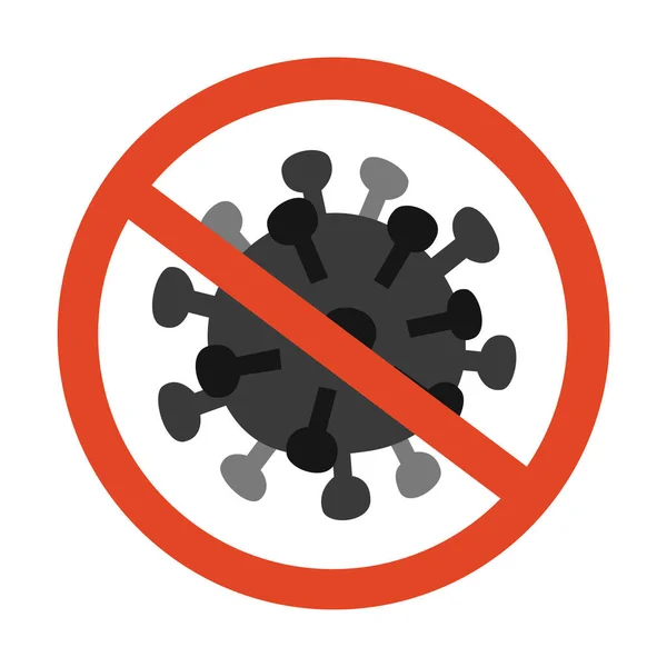 Megállítjuk Koronavírust Coronavirus Ikon Piros Szesztilalom Jellel Figyelmeztetés Aláírása 2019 — Stock Vector
