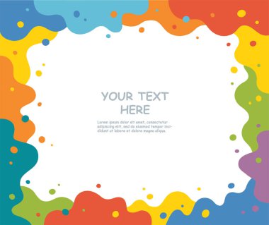 Soyut renk desenli kapak veya el ilanı şablonu. Sanat çocukları. Poster boyama. Reklam broşürü şablonu.