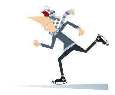 Gülümseyen adam bir patenci