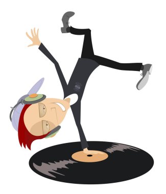 karikatür komik dj illüstrasyon