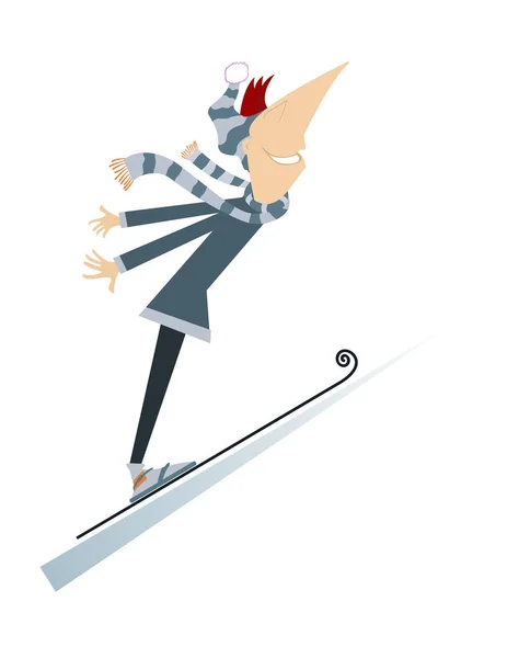 Mann ein Skispringer — Stockvektor