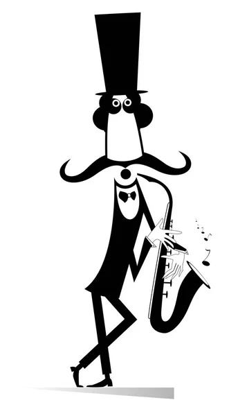 Divertido saxofonista caballero — Vector de stock