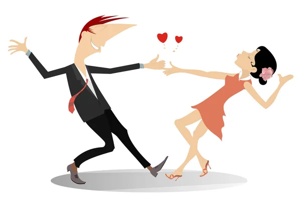 Amour danse couple — Image vectorielle