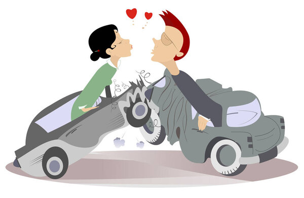Road accident and love couples