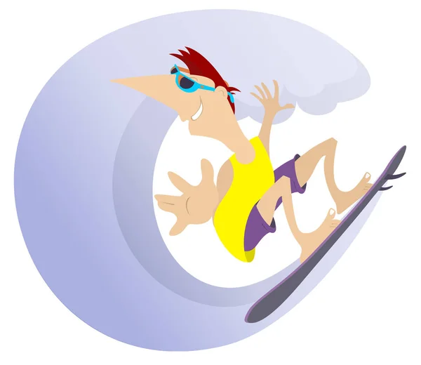 Серфінг людина ізольований — стоковий вектор