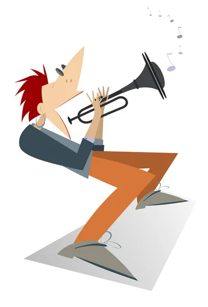 Karikatur eines Trompeters — Stockvektor