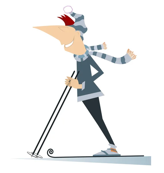 Young skier man isolated — Stock Vector