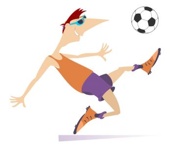 İzole futbol oynarken gülümseyen genç adam