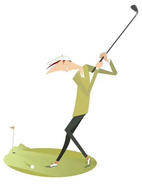 Smiling golfer illustration isolated — Stock Vector
