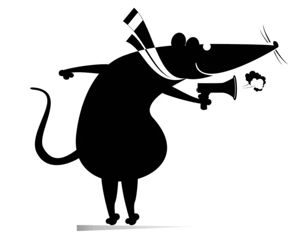 Rat Souris Mégaphone Nouvelles Illustration Isolée Dessin Animé Rat Souris — Image vectorielle