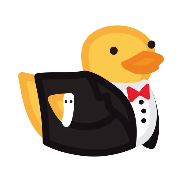 Funny yellow duck like groom — Stock Vector
