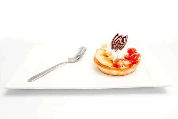 Fruit tart on plate — Stock Photo, Image