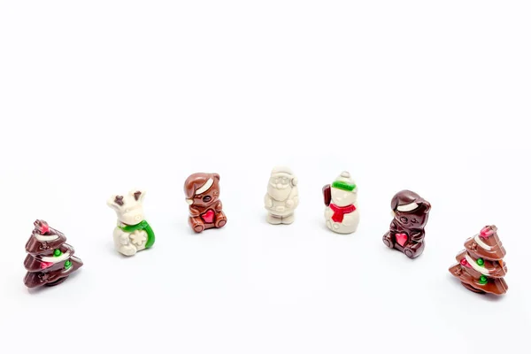 Figuras de chocolate de Natal — Fotografia de Stock