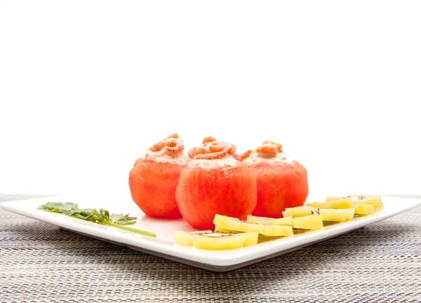 Krewetki z pomidorami — Zdjęcie stockowe