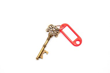 antika bir anahtar etiket ile