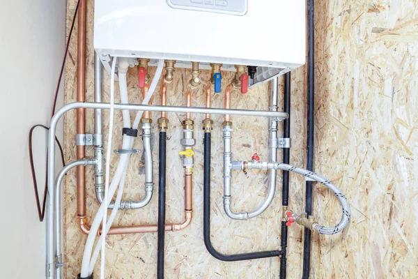 Conexión de calefacción y agua caliente — Foto de Stock