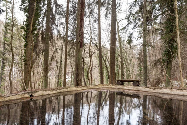 Puente de madera en la naturaleza — Foto de Stock