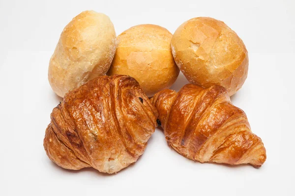 Rotolo duro e croissant — Foto Stock