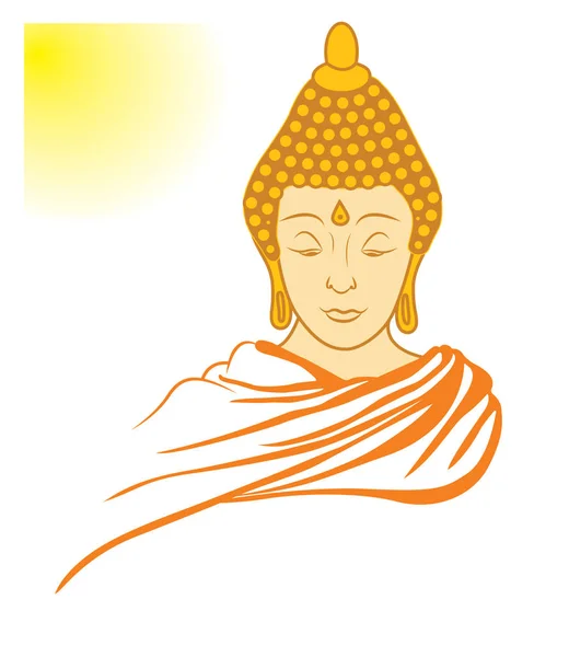 Bouddha penser au blanc — Image vectorielle