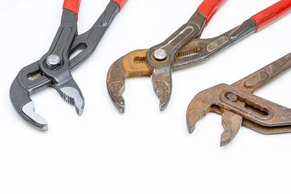 Big wrench and english key on a white background — Stock Photo, Image