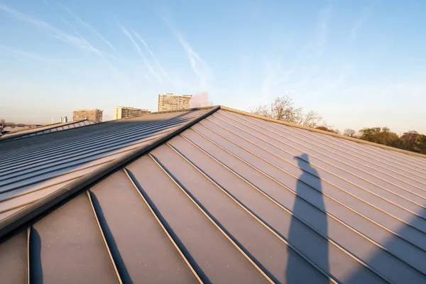 Een zink dak op een hoog gebouw — Stockfoto