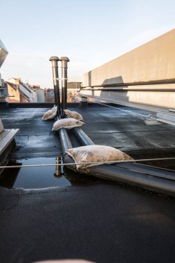 ventilation pipes on the roof